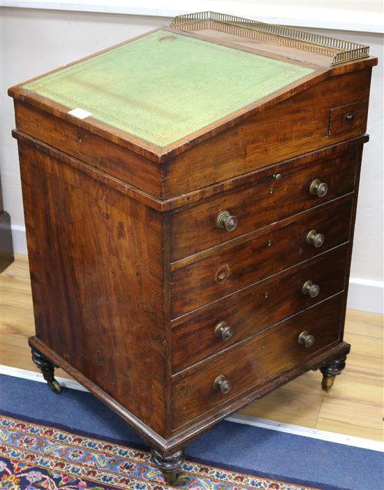 A Regency mahogany davenport, W.53cm